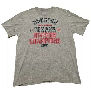 Nike Houston Texans NFL Football Division Champs Gray T-Shirt Men's Size Large